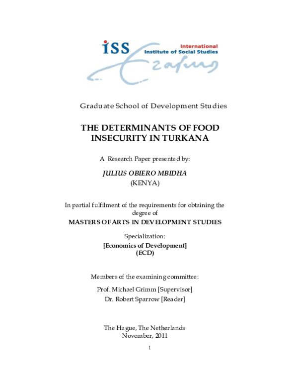 (PDF) The Determinants of Food Insecurity in Turkana