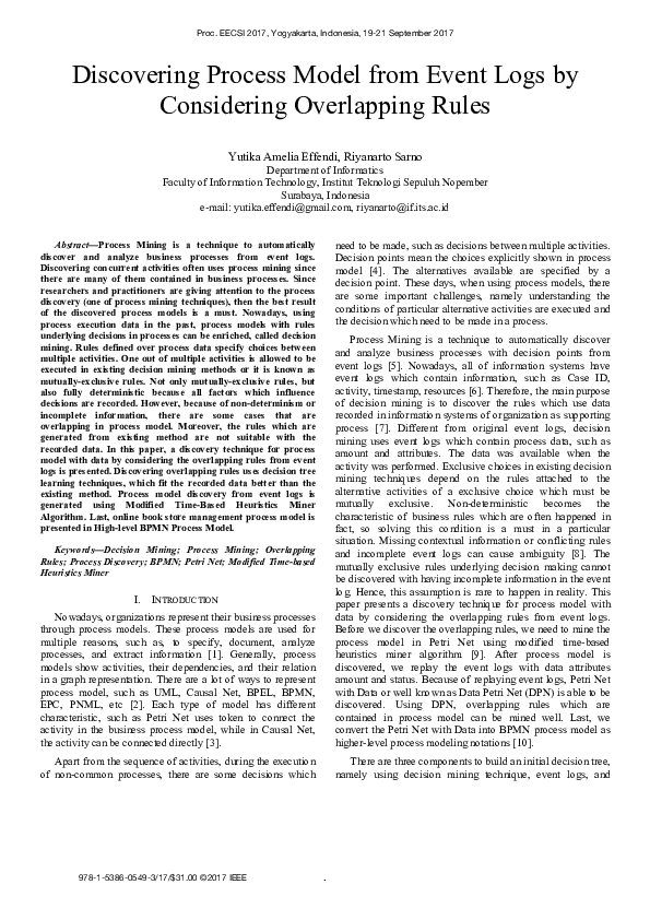 (PDF) Discovering Process Model from Event Logs by Considering ...