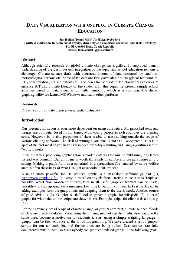 (PDF) Data Visualization with Gnuplot in Climate Change Education
