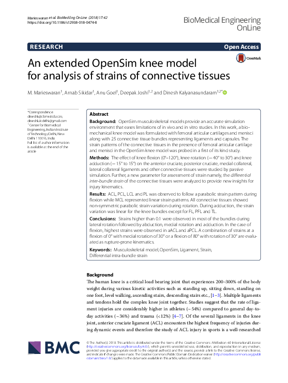 (PDF) An extended OpenSim knee model for analysis of strains of ...