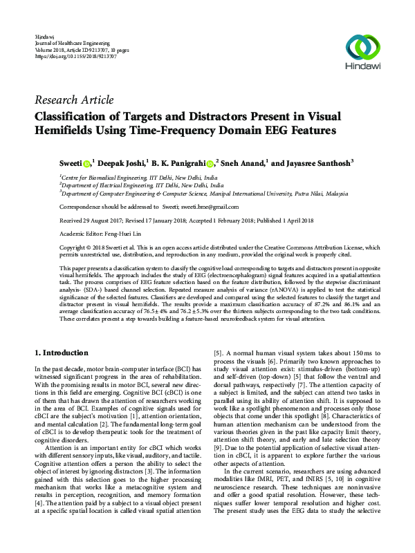(PDF) Classification of Targets and Distractors Present in Visual ...