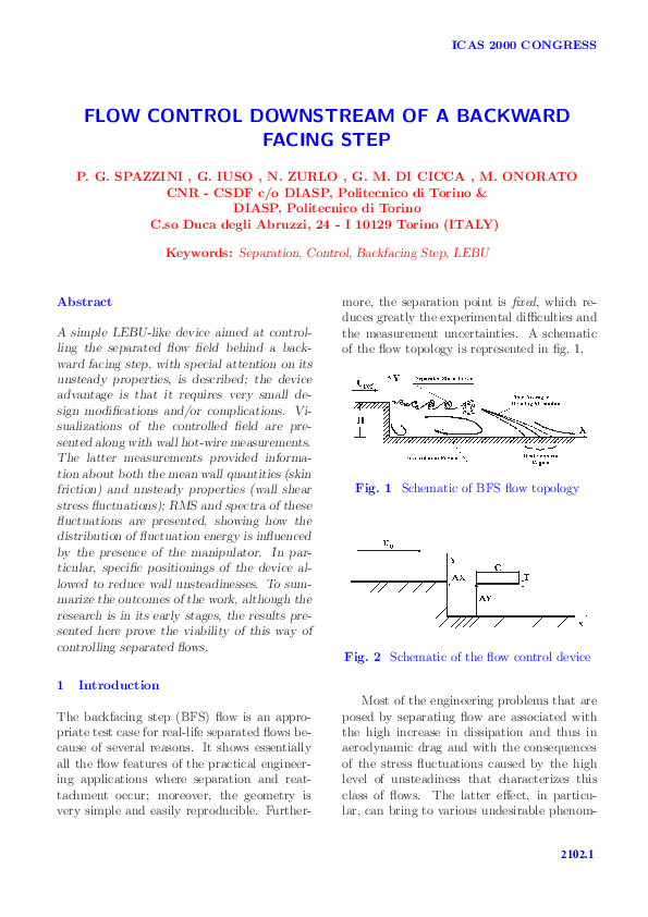 (PDF) Flow control downstream of a backward facing step