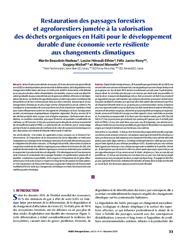 (PDF) Restauration des paysages forestiers et agroforestiers jumelée à ...