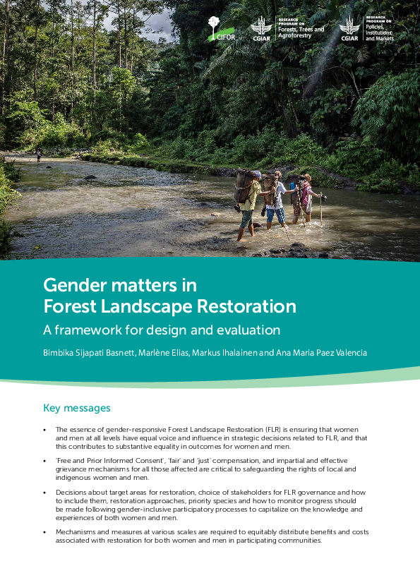 (PDF) Gender matters in Forest Landscape Restoration: A framework for ...