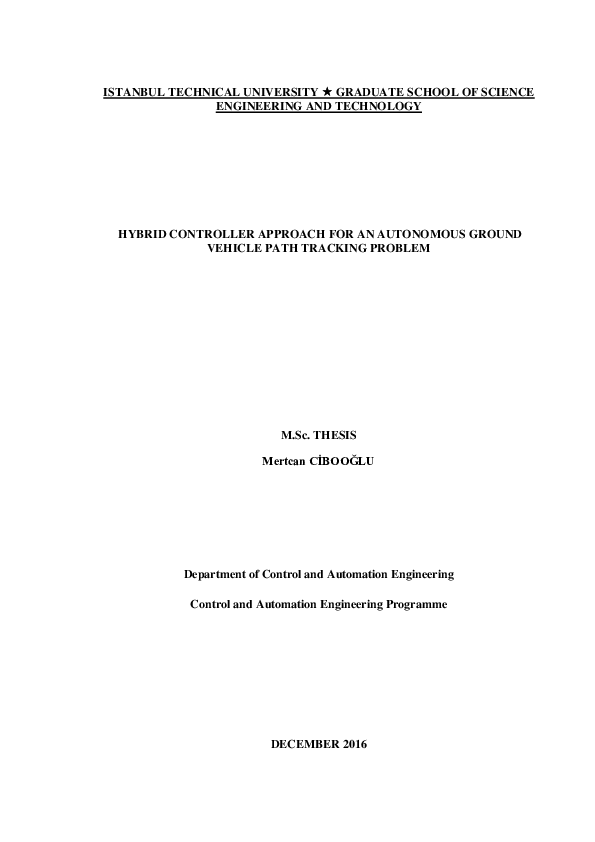 (PDF) Hybrid controller approach for an autonomous ground vehicle path