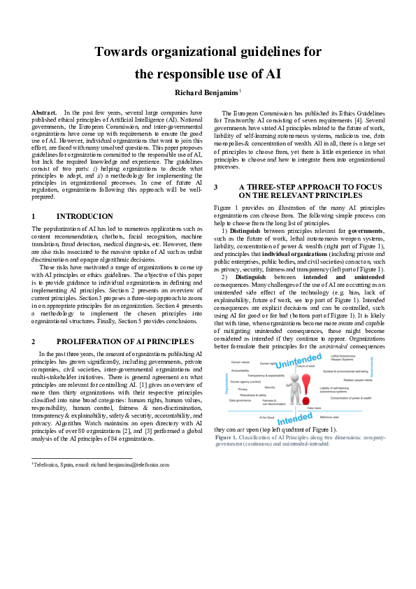 (PDF) Towards organizational guidelines for the responsible use of AI
