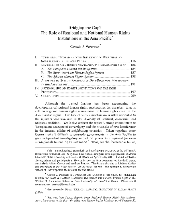 (PDF) Bridging the Gap?: The Role of Regional and National Human Rights ...