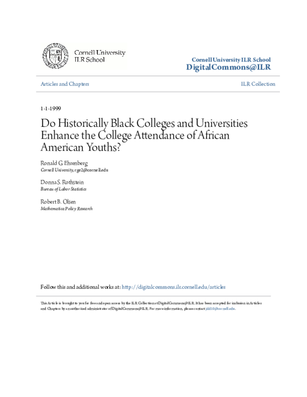 (PDF) Do Historically Black Colleges and Universities Enhance the ...