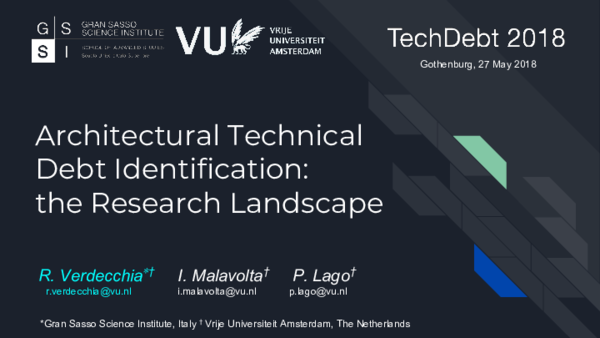(PDF) Architectural technical debt identification