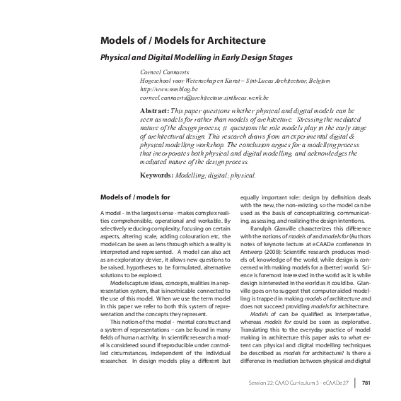 (PDF) Models of / Models for Architecture: Physical and Digital ...