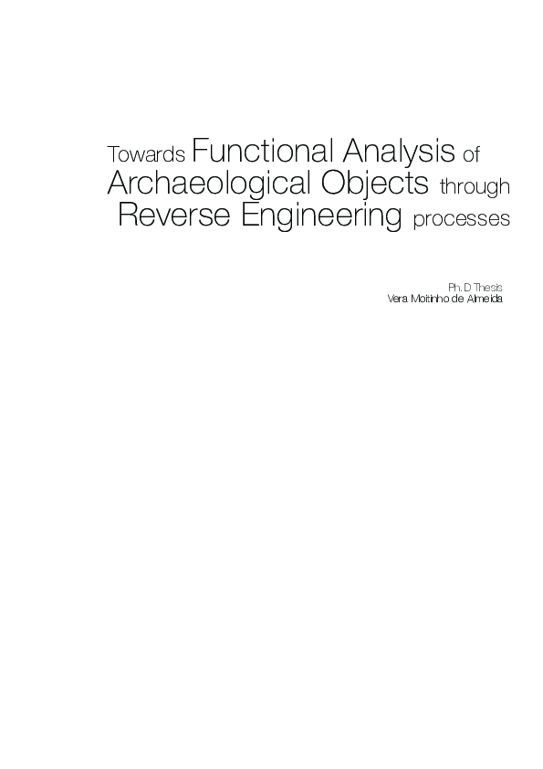 PDF) Towards Functional Analysis of Archaeological Objects