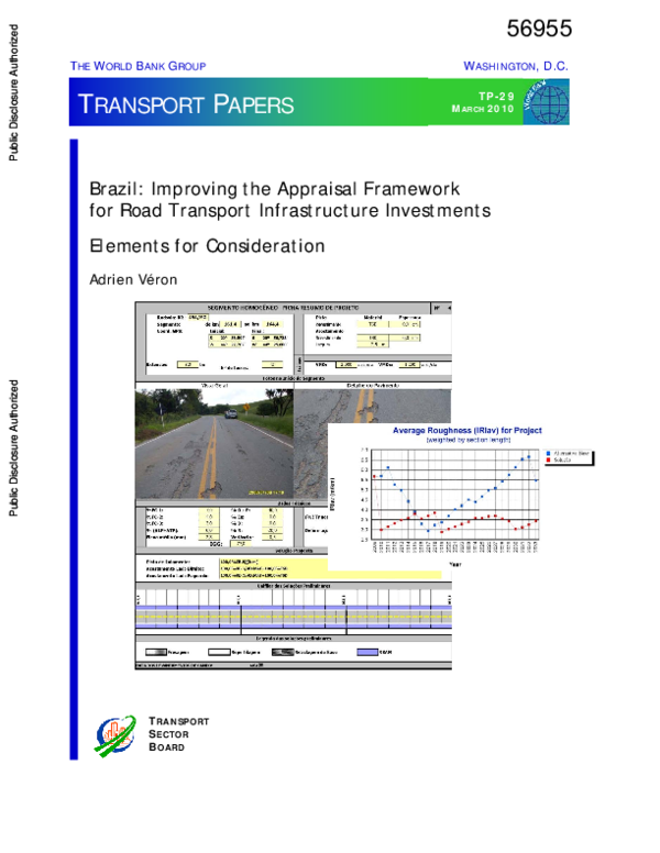 (PDF) Brazil - Improving the appraisal framework for road transport ...