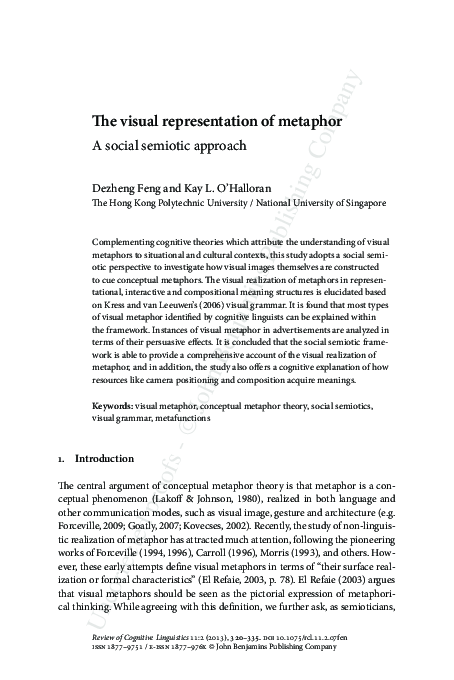 (PDF) The Visual Representation of Metaphor: A Systemic Functional Approach