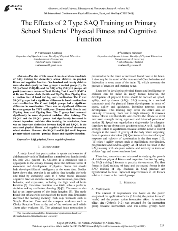 (PDF) The Effects of 2 Type SAQ Training on Primary School Students ...