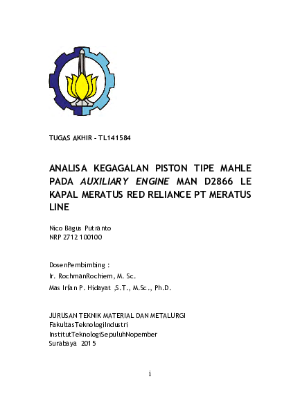 (PDF) Analisa Kegagalan Piston Tipe Mahle Pada Auxiliary Engine Man ...