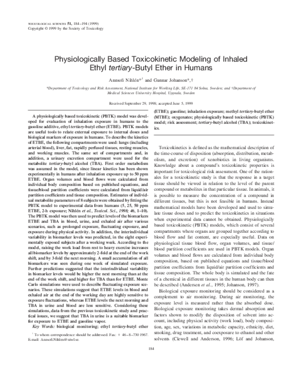 (PDF) Physiologically based toxicokinetic modeling of 1,3-butadiene ...