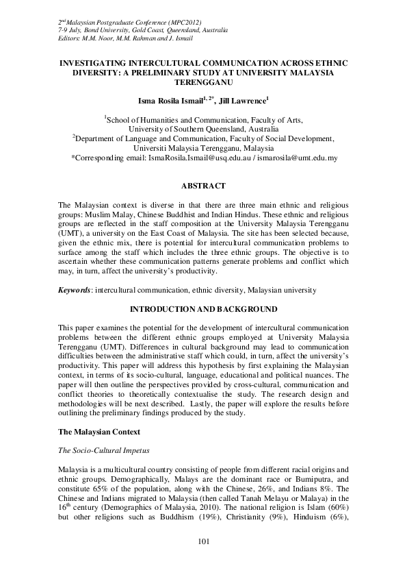 (PDF) Investigating Intercultural Communication Across Ethnic Diversity ...