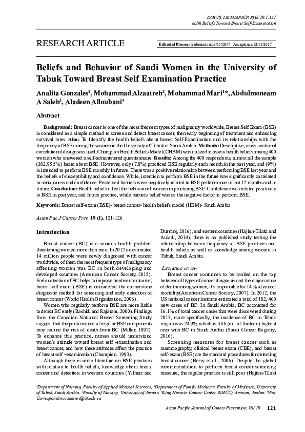 (PDF) Beliefs and Behavior of Saudi Women in the University of Tabuk ...