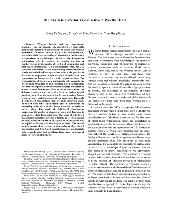 (PDF) Multivariate cube for visualization of weather data