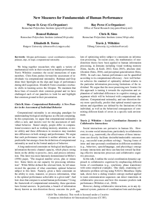 (PDF) New Measures for the Fundamentals of Human Performance