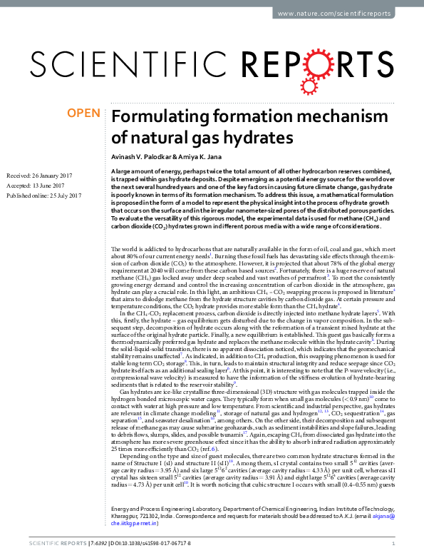 (PDF) Formulating formation mechanism of natural gas hydrates