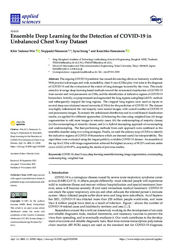 (PDF) Ensemble Deep Learning for the Detection of COVID-19 in ...