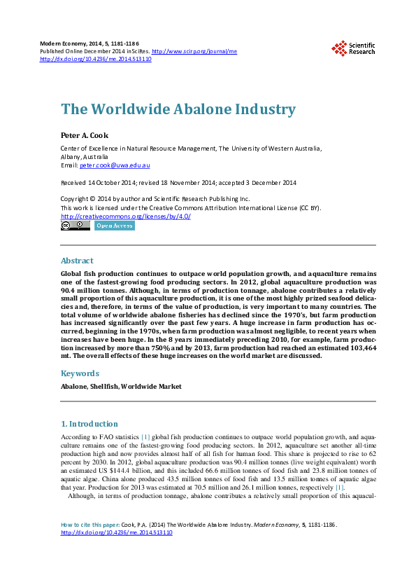 (PDF) The Worldwide Abalone Industry
