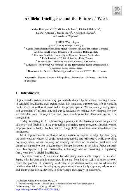 (PDF) Artificial Intelligence and the Future of Work