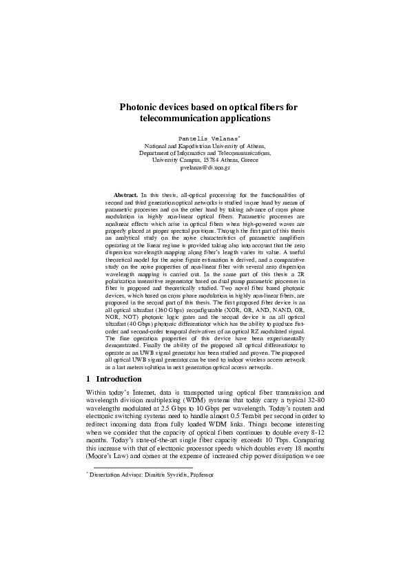 (PDF) Photonic devices based on optical fibers for telecommunication ...