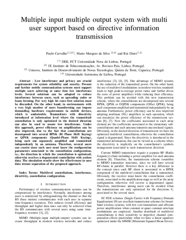 (PDF) Multiple Input Multiple Output System with Multi User Support ...