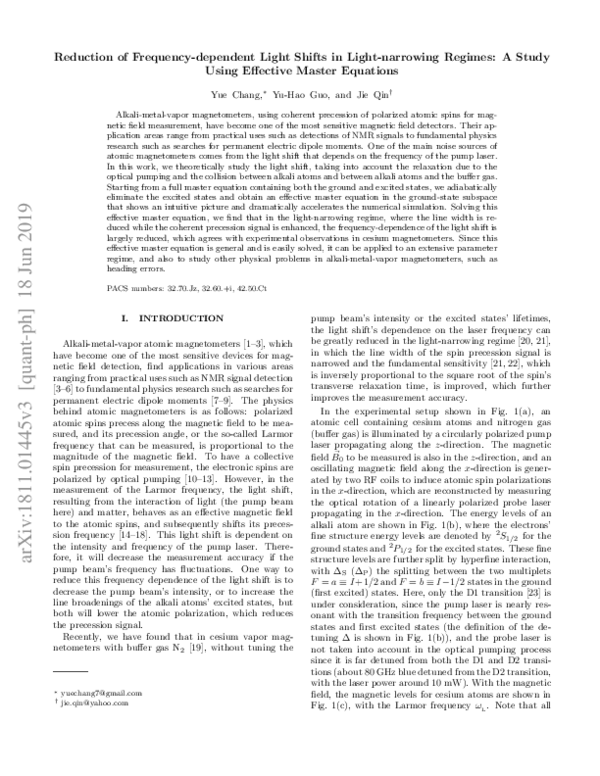 (PDF) Reduction of frequency-dependent light shifts in light-narrowing ...
