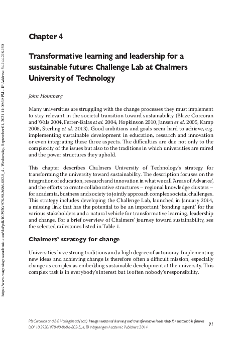 (PDF) 4. Transformative learning and leadership for a sustainable ...