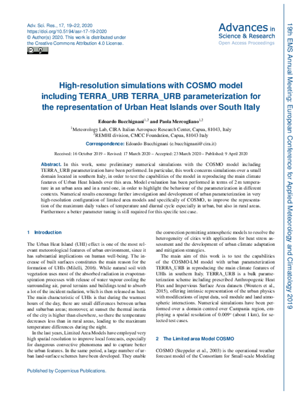 (PDF) High-resolution simulations with COSMO model including TERRA_URB ...
