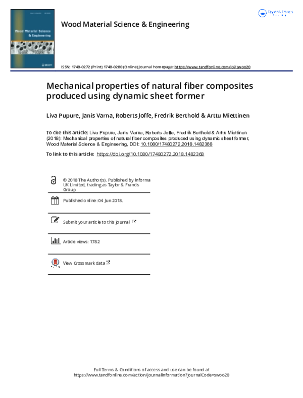 (PDF) Mechanical properties of natural fiber composites produced using ...
