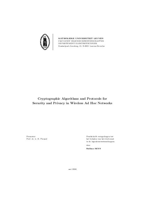 (PDF) Cryptographic Algorithms and Protocols for Security and Privacy ...