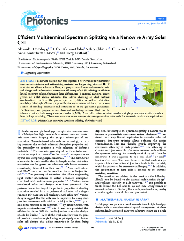 (PDF) Efficient multi-terminal spectrum splitting via a nanowire array ...