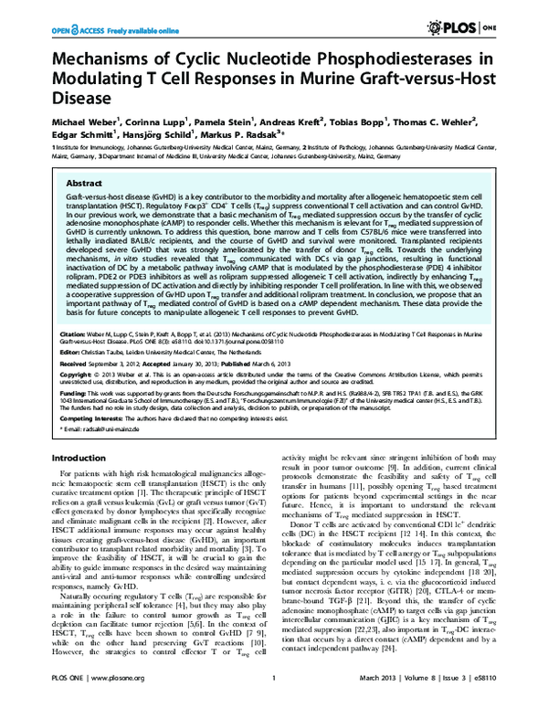 (PDF) Mechanisms of Cyclic Nucleotide Phosphodiesterases in Modulating ...