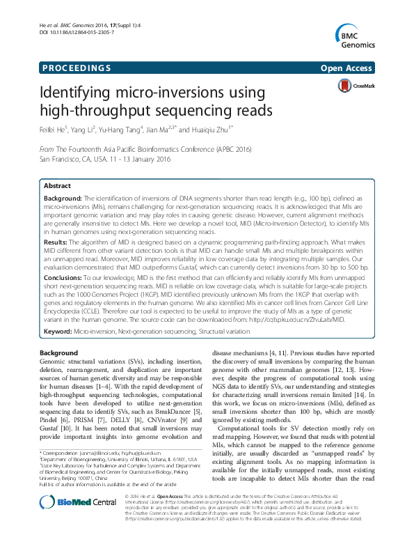 (PDF) Identifying micro-inversions using high-throughput sequencing reads