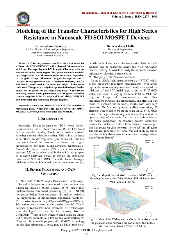 (PDF) Modeling of the Transfer Characteristics for High Series ...