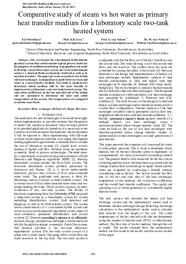 (PDF) Comparative study of steam vs hot water as primary heat transfer ...