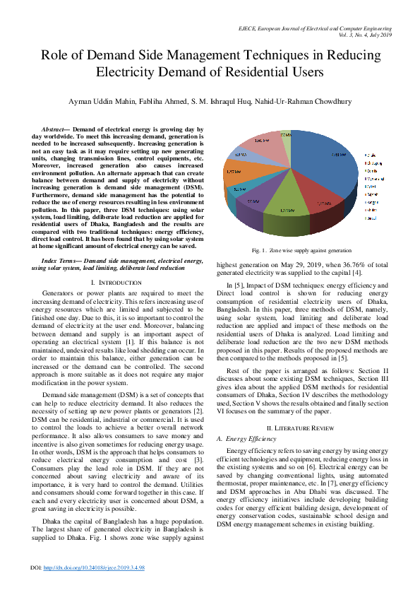 (PDF) Role of Demand Side Management Techniques in Reducing Electricity ...