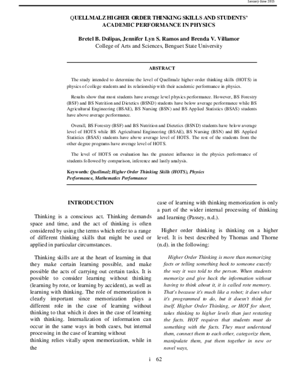(PDF) Academic Performance in Physics