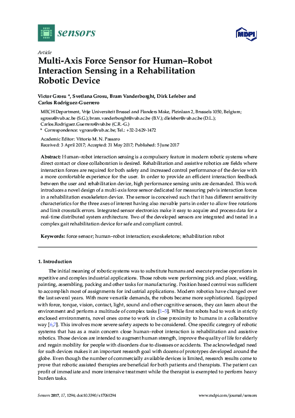 (PDF) Multi-Axis Force Sensor for Human–Robot Interaction Sensing in a ...