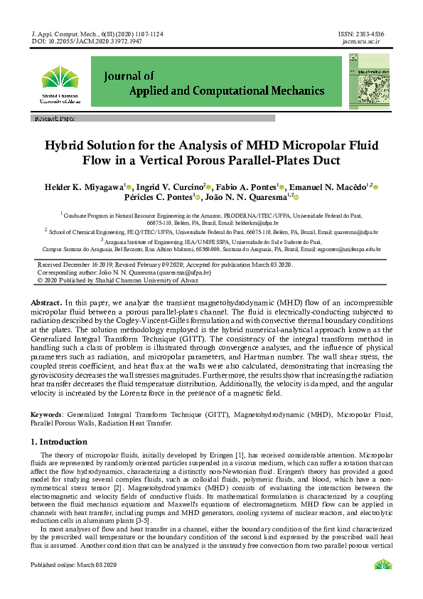 (PDF) Hybrid Solution for the Analysis of MHD Micropolar Fluid Flow in ...