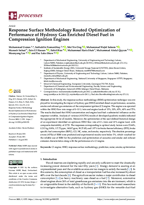 (PDF) Response Surface Methodology Routed Optimization of Performance ...