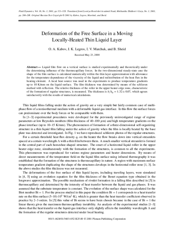 (PDF) Deformation of the Free Surface in a Moving Locally-Heated Thin ...