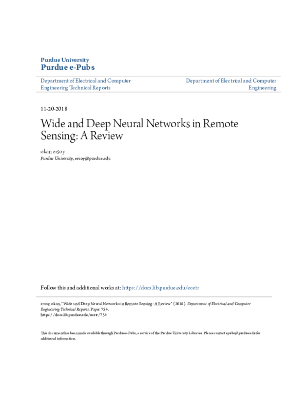 (PDF) Wide and Deep Neural Networks in Remote Sensing: A Review