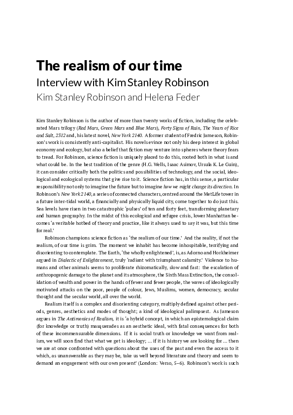 (PDF) The realism of our time