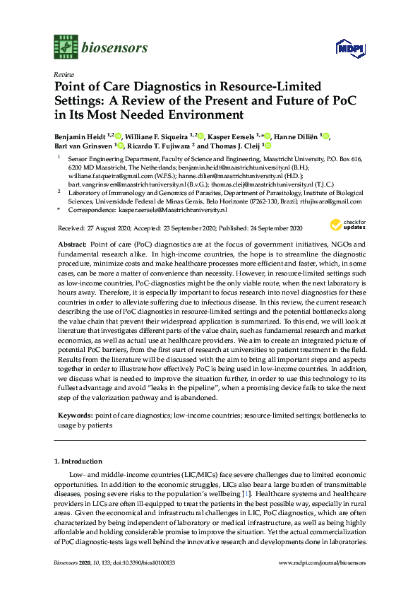 (PDF) Point of Care Diagnostics in Resource-Limited Settings: A Review ...