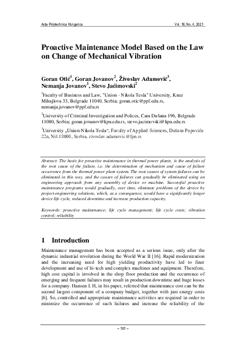 (PDF) Proactive Maintenance Model Based on the Law on Change of ...